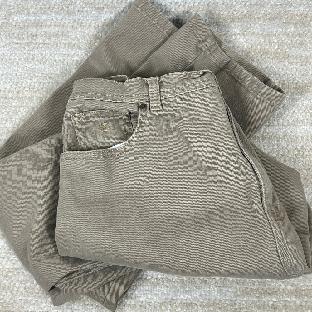 Gloria Vanderbilt Womens Classic Amanda High Rise Straight Leg Pants Khaki 14L